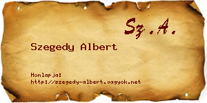 Szegedy Albert névjegykártya